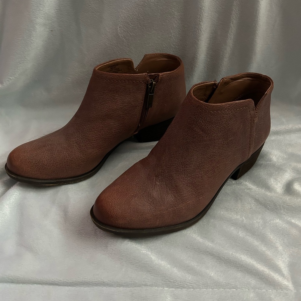 Lucky Brand. Brown Leather Ankle Boots for Women